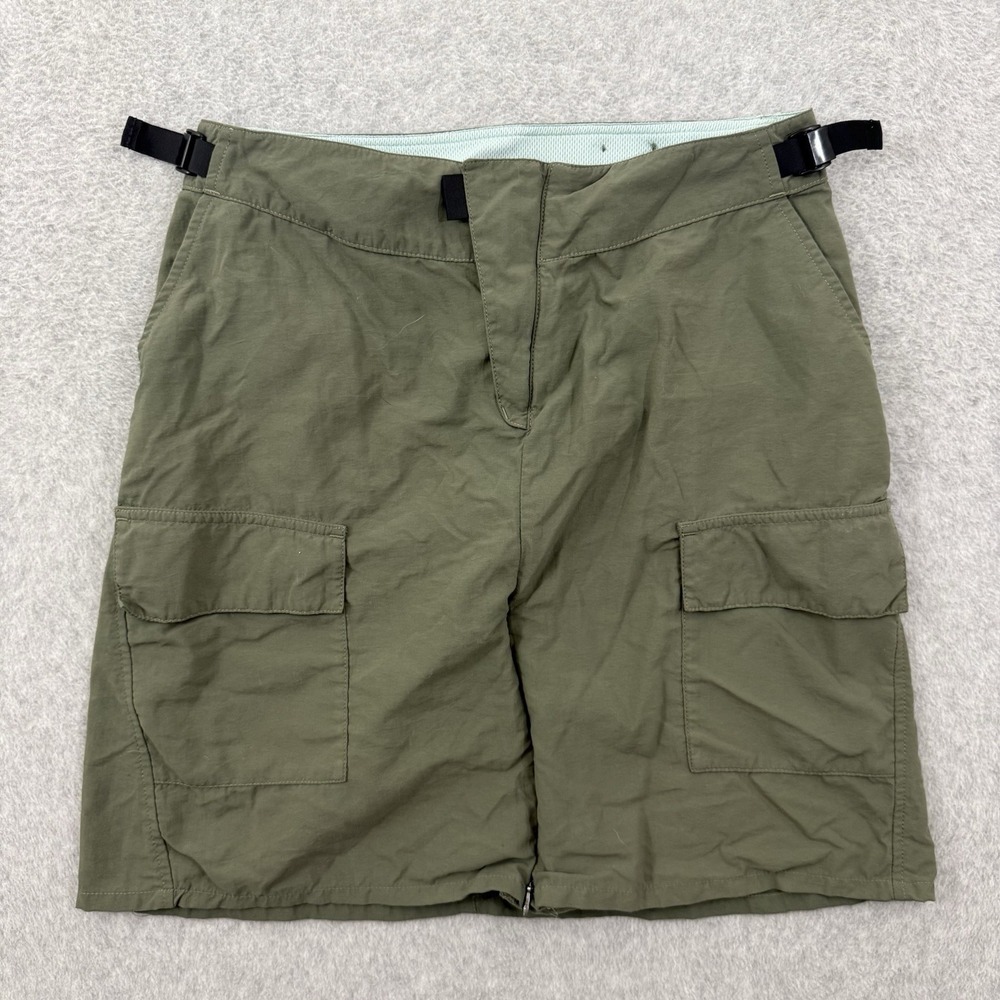 Patagonia Women Go II Skirt S Green Cargo Pockets Side Cinch Adjustable Snap Zip